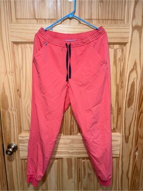 Figs Men's/Womens Coral Pink/Peach Jogger Pants with Drawstring